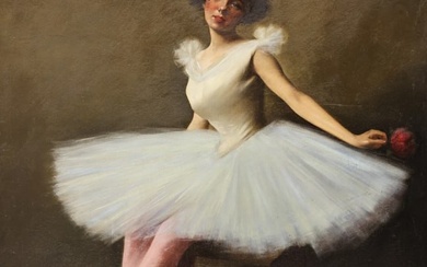 Herbert Augustus Morgan ''Ballerina with Red Roses'' Oil