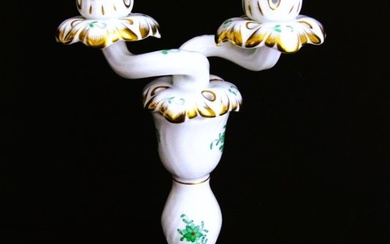 Herend - Candlestick Chinese Bouquet "Apponyi Green" (2) - Porcelain