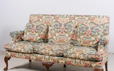 Heritage Chippendale style upholstered sofa