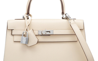 Hermès 25cm Craie Epsom Leather Sellier Kelly Bag with...