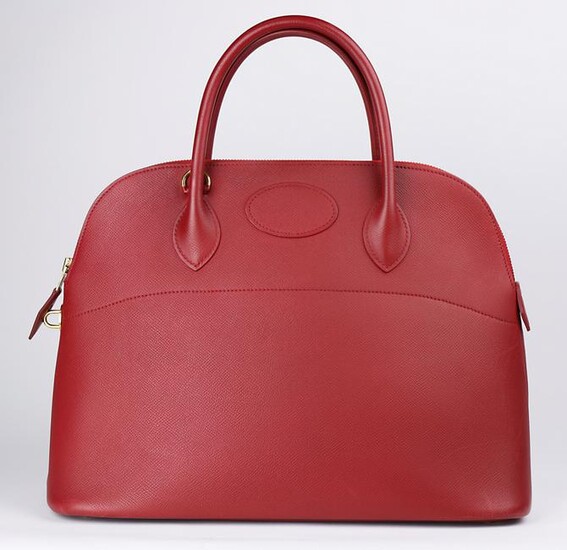 Hermes Rouge Epsom Bolide 35 with gold-plated hardware