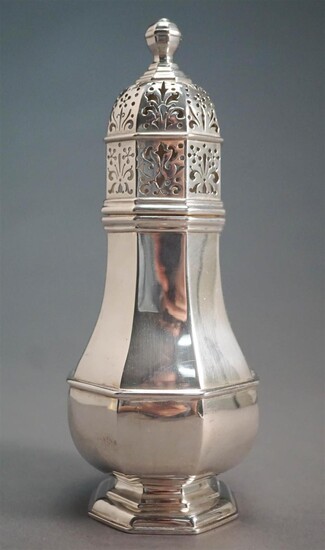 Howard & Co., Early American Style Sterling Silver Muffineer, H: 8-1/2 inches, 9.4 oz
