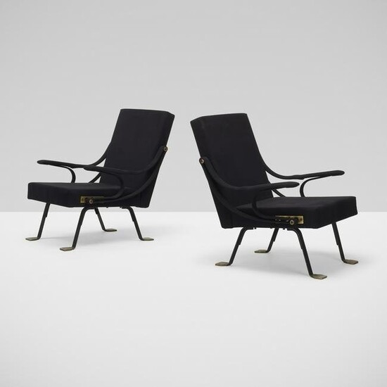 Ignazio Gardella, Digamma lounge chairs, pair