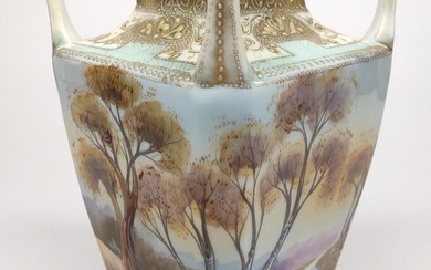Imperial Nippon Valley Landscape Painted Vase