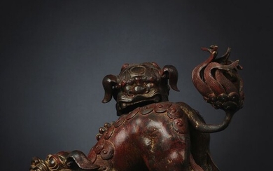 Incense burner - Bronze - Lion - Japan - Early 20th century
