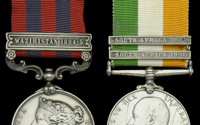 India General Service 1854-95, 1 clasp, Waziristan 1894-5 (2711. Pte. C. Roberts....