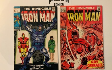 Invincible Iron Man (1968 Series) # 12 & 13 Silver Age Gems! - First appearance of the Controller! - 2 Comic collection - First edition - 1969
