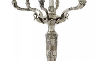 Italian Empire Style Silver Seven-Light Candelabrum