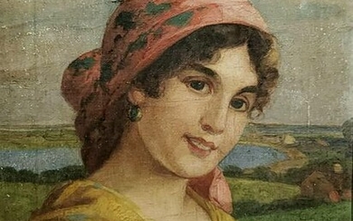 Italian School early 20th century Portrait of a girl in