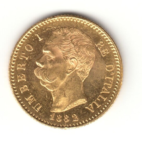 Italy - Kingdom of Italy - 20 Lire 1882 Umberto I - Gold
