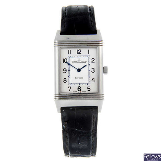 JAEGER-LECOULTRE - a lady's stainless steel Reverso wrist watch.