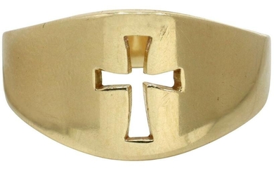 JAMES AVERY 14KT YELLOW GOLD WIDE CROSSLET RING