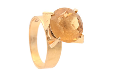 Jewellery Ring RING, 18K gold, citrine, signed Waldemar, Skara 196...