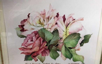 Jim Steinmeyer, pair of 1980s botanical watercolours band two other prints