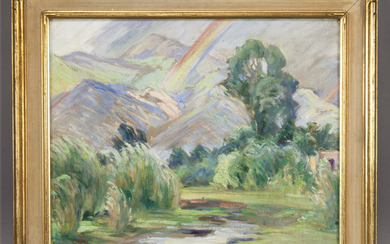 Joseph Imhof "Rainbow in Taos" oil on canvas.