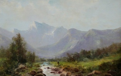 Jules Pascal (XIX-XX) - Brook in the French Alps