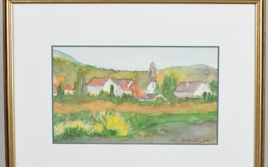 K. HAUCK, VIEW OF THE PALATINATE, WATERCOLOR, 20. CENTURY, SIGNED BY HAND AND FRAMED.