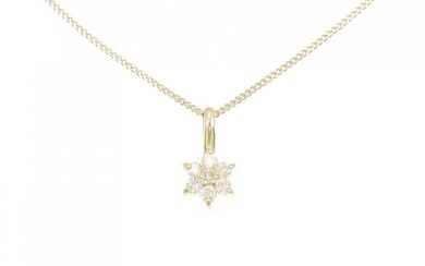 K18YG Flower Diamond Necklace 0.14CT