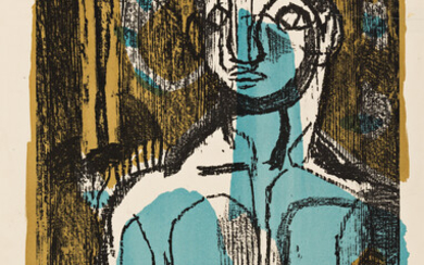 KEITH VAUGHAN 1912 - 1977 The Woodman (Blue Boy). Color lithograph. 463x315 mm;...