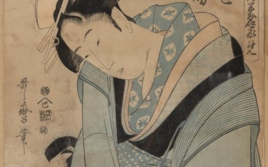 KITAGAWA UTAMARO (JAPANESE, 1753-1806) WOODBLOCK PRINT