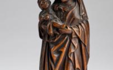 A Small Late Gothic Madonna and Child, Lower Rhine c. 1500