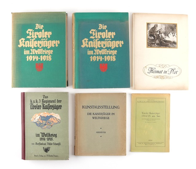 Konvolut von 5 Büchern/Broschüren zum Thema Tiroler Kaiserjäger aus dem NL eines k. u. k. Generalstäblers