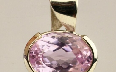 Kunzite and Diamond Pendant
