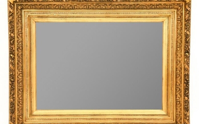 LARGE 19TH CENTURY HAND CARVED & GILT GESSO MIRROR