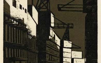 LOUIS LOZOWICK (1892-1973) Barge Canal—Harlem.