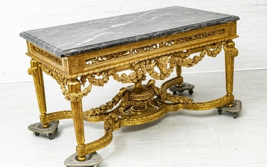 LOUIS XVI STYLE MARBLE TOP TABLE