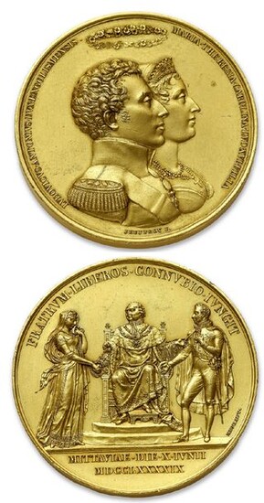LOUIS XVIII Lot de 20 médailles en bronze,...