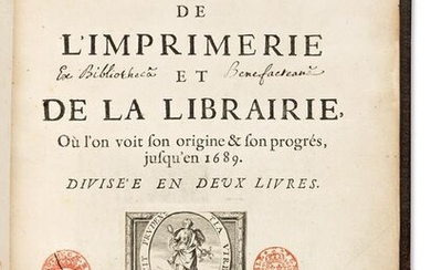La Caille, Jean de (1645-1723) Histoire de l'Imprimerie