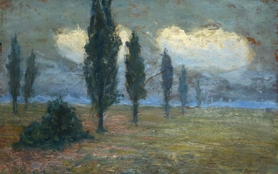 Carlo Passigli (Firenze, 1881 - 1953), Landscape with trees