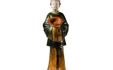 Large Chinese Ming Glazed Terracotta Figure