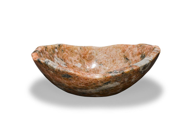Large Orange Calcite Bowl