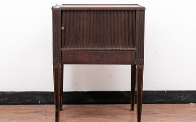 Late 18th-Early 19th Century Mahogany Tambour Side Table With Drawer
