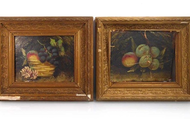 Late 19th/early 20th century School, Basket of fruit, unsigned, oil...