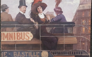 Léon Zeytline (1885-1962) - L'omnibus, Paris