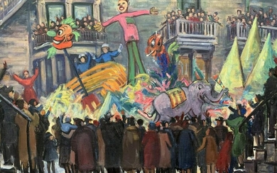 Lionel Fielding Downes, Oil On Canvas, Circus