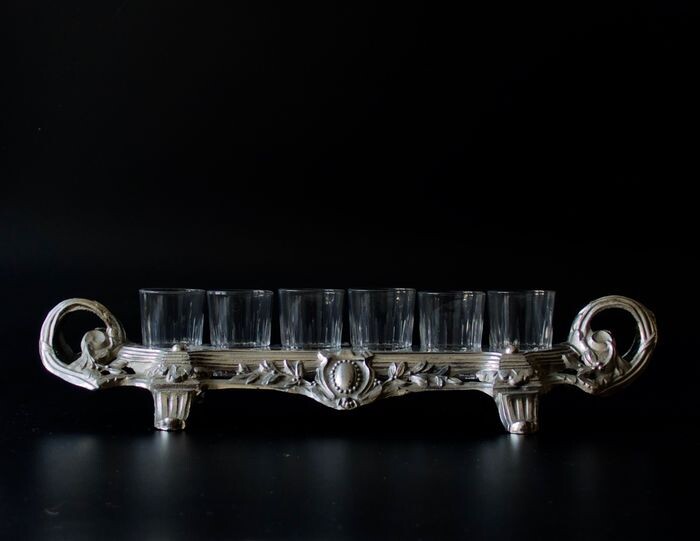 Liquor set (7) - Louis XVI - Silverplate