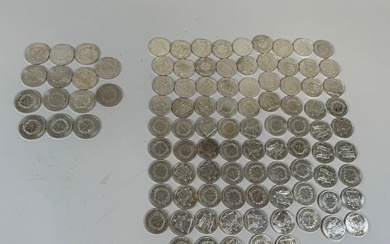 Lot de monnaies en argent dont 86 pièces de 10 francs Hercule et 14 pièces...