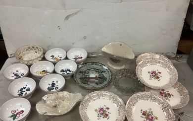 Lot of ceramic plates, bowls, and more(Keystone, Villeroy & Boch)