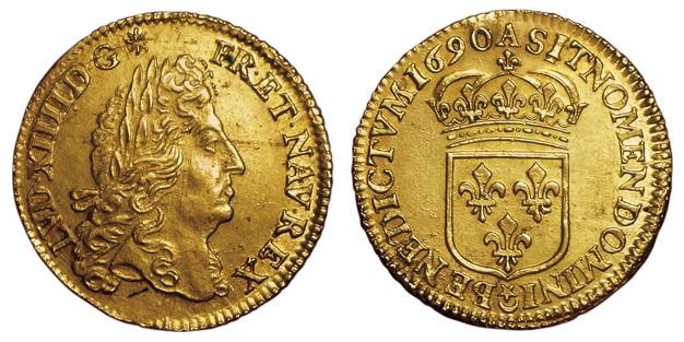 Louis XIV. Louis d'or à l'écu 1690 A. Paris. Flan …