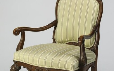 Louis XV style carved fauteuil