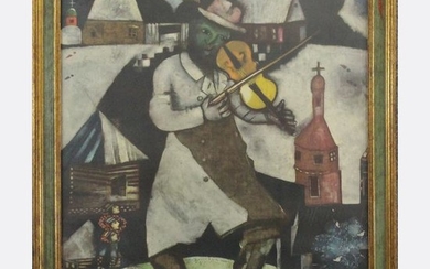 MARC CHAGALL, "The Violinist" Museum Print with Label