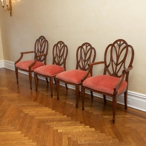 Mahogany Shield Back Chairs - Four