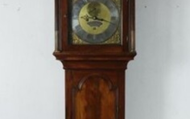 Mahogany and mahogany veneer floor clock.