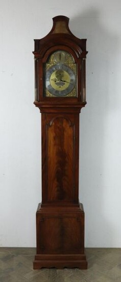 Mahogany and mahogany veneer floor clock.