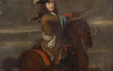 Manner of Adam Frans van der Meulen, early 19th century- Louis XIV at the taking of BesanÃ§on; oil on board, bears old inscribed label on the reverse, 67.6 x 51 cm., (unframed). Provenance: The estate of the late designer Anthony Powell. Note: The...