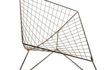 Manner of Harry Bertoia: a wirework diamond pattern chair.